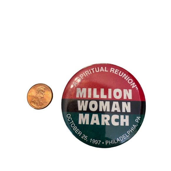 The Million Woman March October 25 1997 Philadelphia Pinback Button Spiritual Re - Picture 2 of 12
